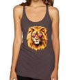 thumbnail image 1 of Lion With Sunglasses Animal Lover Tri-Blend Racerback Tank Top, Brown, Large, 1 of 3