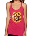 thumbnail image 1 of Lion With Sunglasses Animal Lover Tri-Blend Racerback Tank Top, Shocking Pink, Medium, 1 of 3