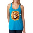 thumbnail image 1 of Lion With Sunglasses Animal Lover Tri-Blend Racerback Tank Top, Vintage Turquoise, Medium, 1 of 3