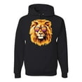 thumbnail image 1 of Lion With Sunglasses Animal Lover Unisex Graphic Hoodie Sweatshirt, Black, Small, 1 of 3