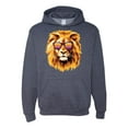 thumbnail image 1 of Lion With Sunglasses Animal Lover Unisex Graphic Hoodie Sweatshirt, Vintage Heather Navy, X-Large, 1 of 3