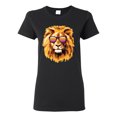 thumbnail image 1 of Lion With Sunglasses Animal Lover Womens Graphic T-Shirt, Black, Small, 1 of 3