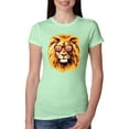 thumbnail image 1 of Lion With Sunglasses Animal Lover Womens Slim Fit Junior Tee, Mint, Medium, 1 of 3