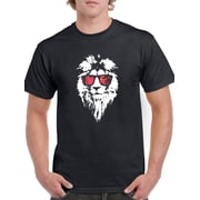 Lion With Sunglasses T-Shirt Men -Smartprints Designs, Male Large