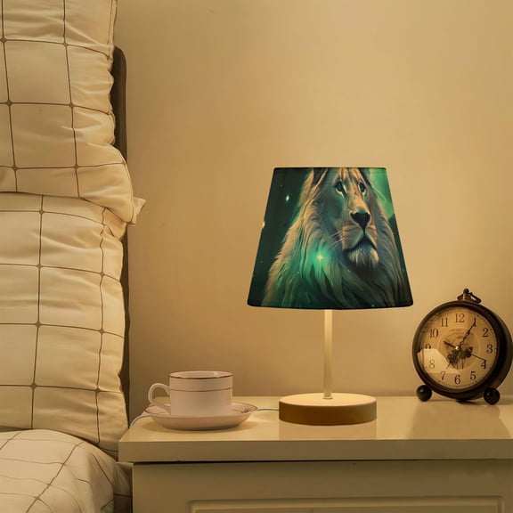 Lion and Moon LED Desk Lamp Table Lamp USB Bedside Nightstand Small Lamp for Bedroom Living Room Kids Room