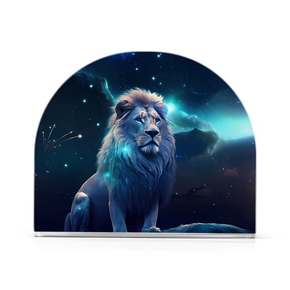 Lion and Moon Napkin Holder for Table Clear Napkin Stand Paper Holder Acrylic Organizer Dispenser Napkins for Dinner Kitchen Restaurant Room