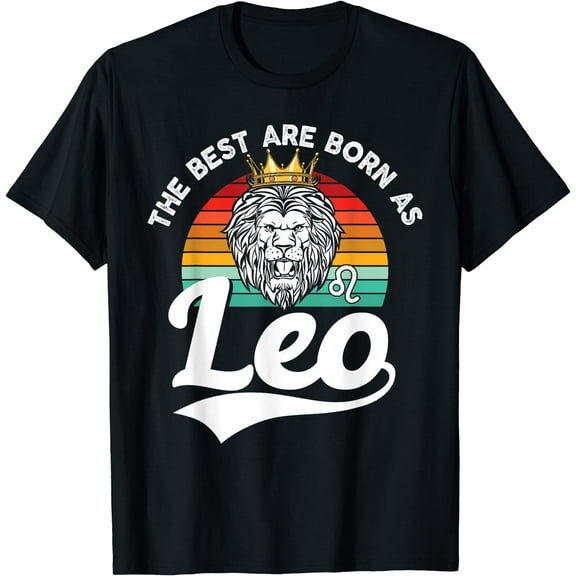 Lion graphic art July August Birthday design Leo Zodiac sign T-Shirt