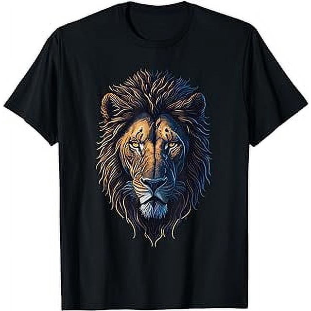 Lion head art face for lovers of lions King African Animal T-Shirt ...