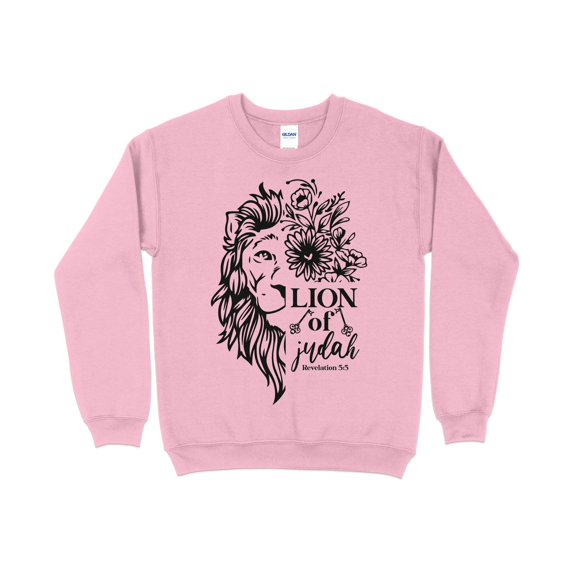 Lion of Judah Floral Graphic Sweatshirt, Christian Bible Verse Inspirational, Unisex Pullover, Faith Based Clothing, Revelation 5:5