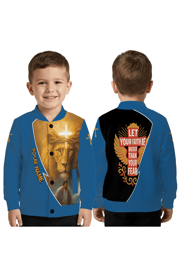 Lion of Judah Jesus Baseball Jacket – Faith Over Fear Christian Baseball Jacket, Religious Inspirational Apparel