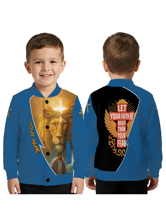 Lion of Judah Jesus Jacket – Faith Over Fear Christian Baseball Jacket, Religious Inspirational Apparel