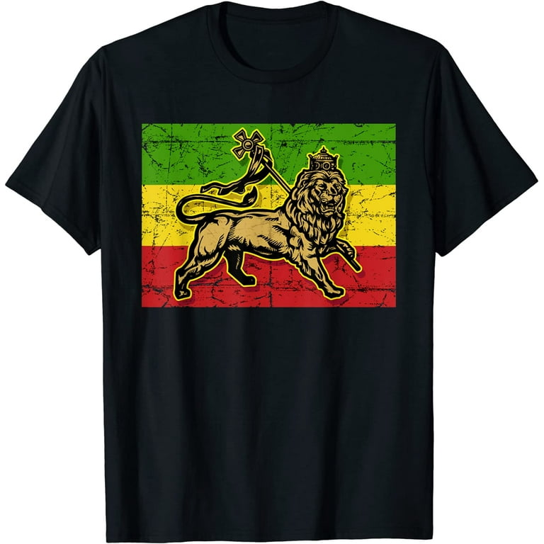 Old Ethiopia Flag Lion Of Judah Rasta Reggae T Shirt Tee New Old Ethiopia Flag Lion Of Judah Rasta Reggae T Shirt Tee New