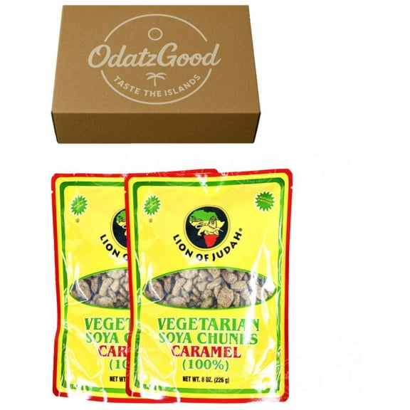 Lion of Judah Soya Chunks Caramel 8oz (226g) 2-Pack Curated & Packaged by ODatzGood