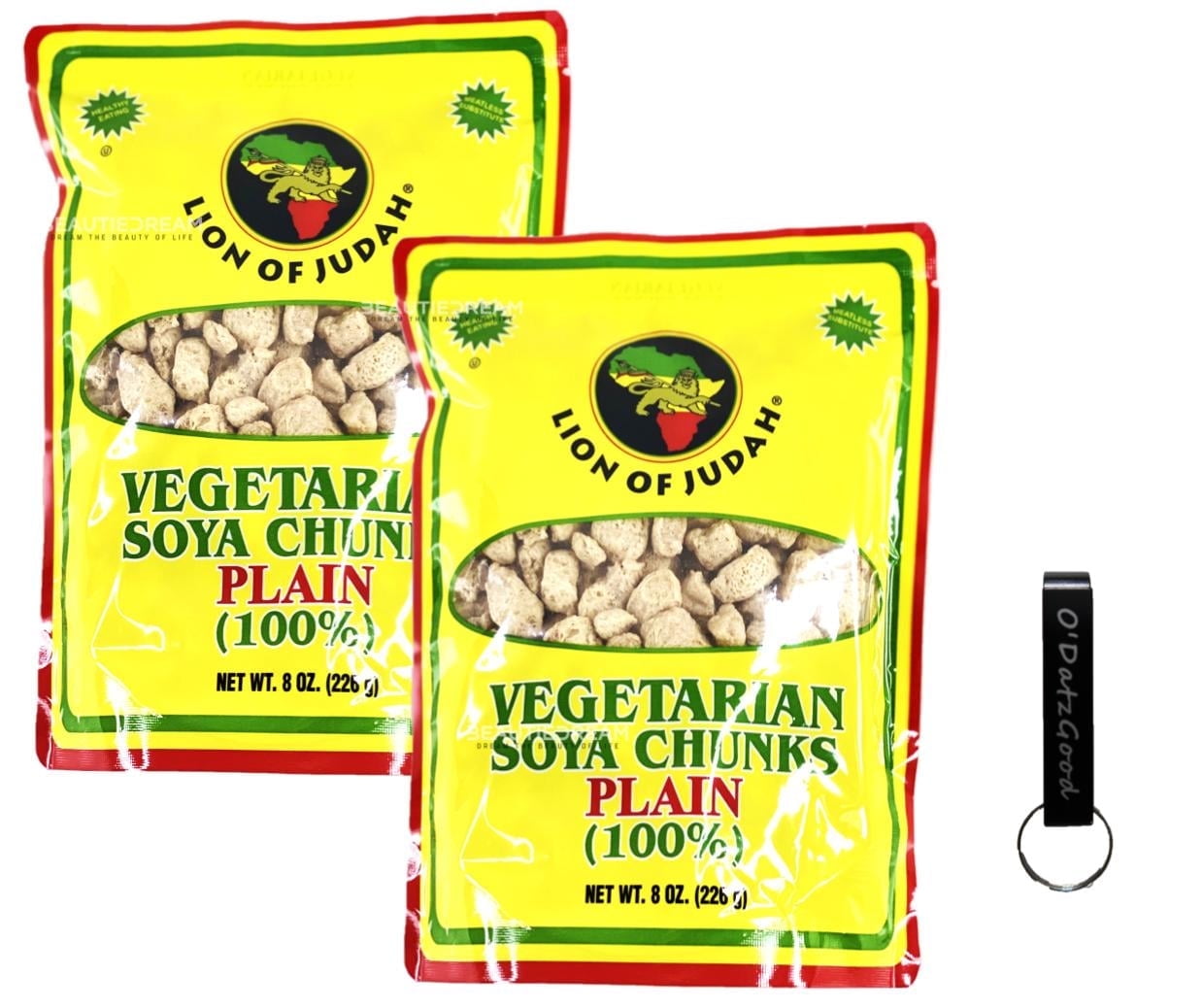 Lion of Judah Soya Chunks Plain 8 oz (226g) Pack of 2 Packaged w/ ODatzGood