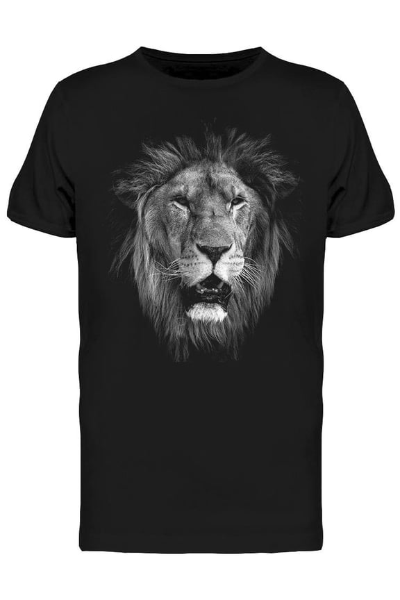 Lion's Face Portrait T-Shirt Men -Image by Shutterstock, Male Small