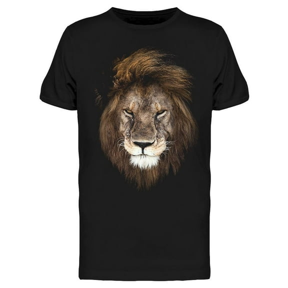 Lion's Head Portrait T-Shirt Men -Image by Shutterstock, Male x-Large