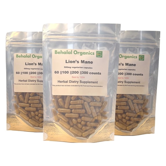 Lion's Mane Capsules 500mg, Mental Clarity, Focus and Memory, Mushroom Supplement