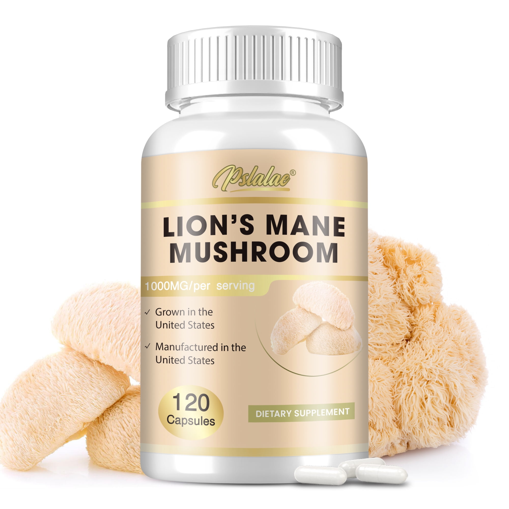 Lion's Mane Mushroom - Brain Health Supplements To Improve Memory, Focus and Clarity - 120 Capsules
