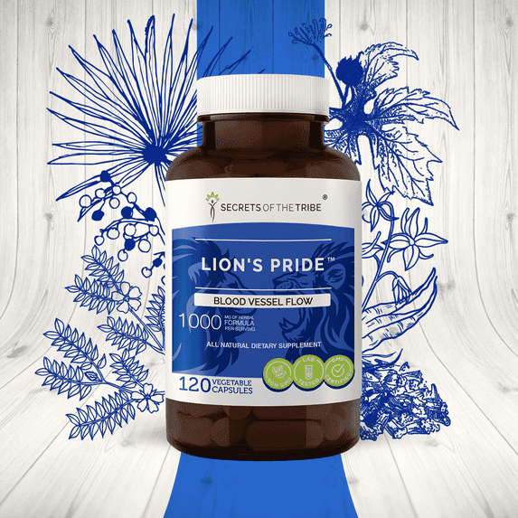 Secrets of the Tribe Lion's Pride Capsules Dietary Supplement, Natural Herb Blend, Made from Eleuthero Siberian Ginseng, Catuaba, Barrenwort - Horny goat weed, Muira Puama, Rhodiola 120 Count