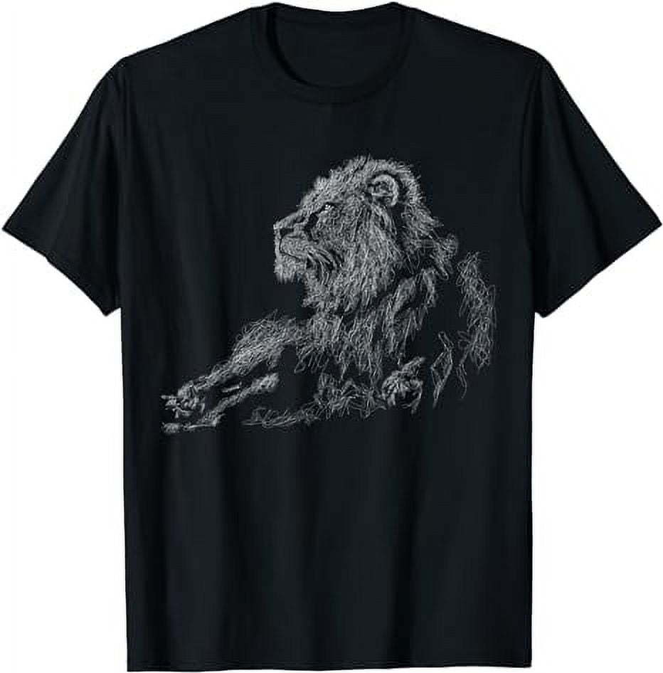 Lion setting scribble art for lover lions King of Animals T-Shirt ...