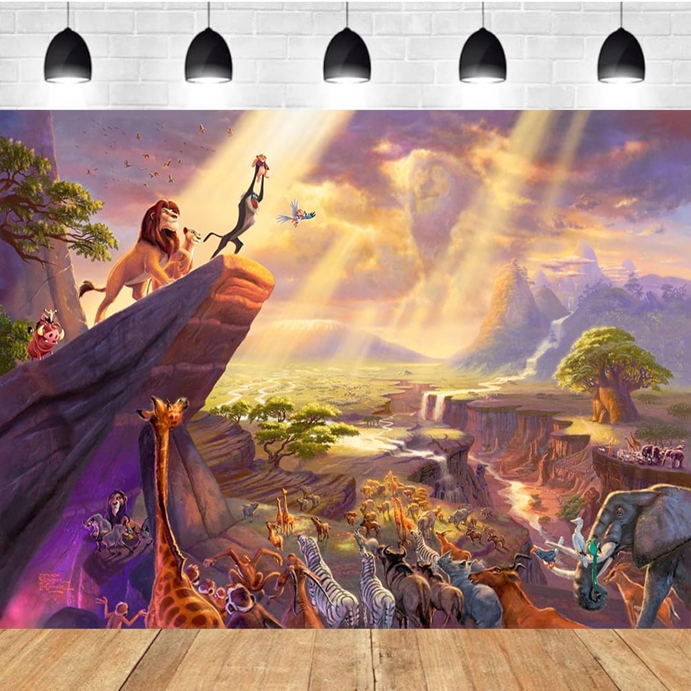 Lion wild theme backdrop,King of the forest Birthday party supplies decoration, jungle adventure theme photo baby shower backdrop, Lion King banner 5 x 3 feet