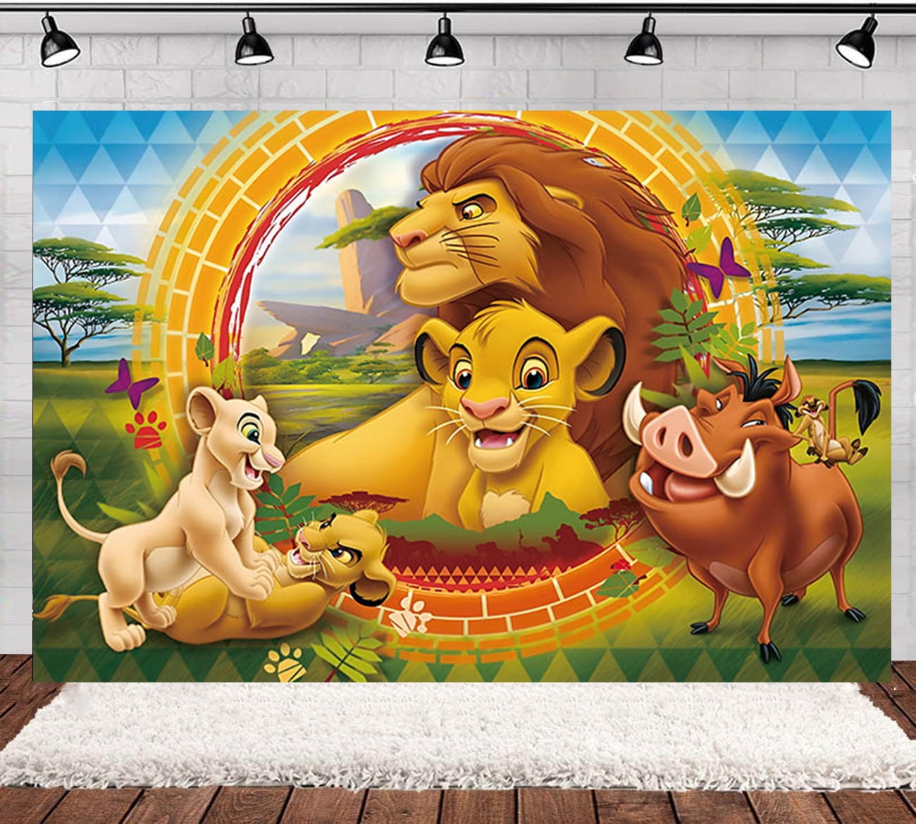 Lion wild theme backdrop,Lion on the grassland Birthday party supplies decoration, jungle adventure theme photo baby shower backdrop, Lion King banner 5 x 3 feet
