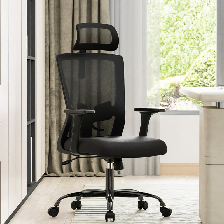 Ergonomic Office Chair, Large Tall Office Chair High Back, Adjustable  Headrest with 2D Armrest, Lumbar Support, Swivel Computer Task Chair for  Office