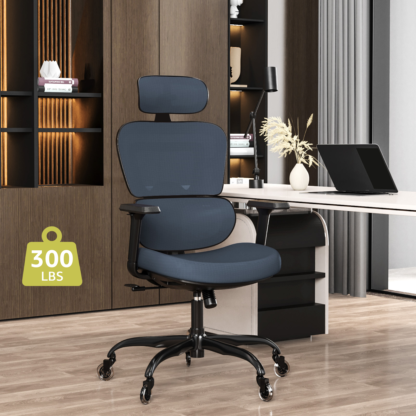 Multi Function Mesh Office Chair with Lumbar Support, Task Chair in Gray
