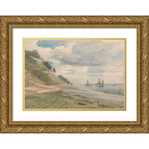 Lionel Constable 24x18 Gold Ornate Framed and Double Matted Museum Art Print Titled - View Near Walton on Naze