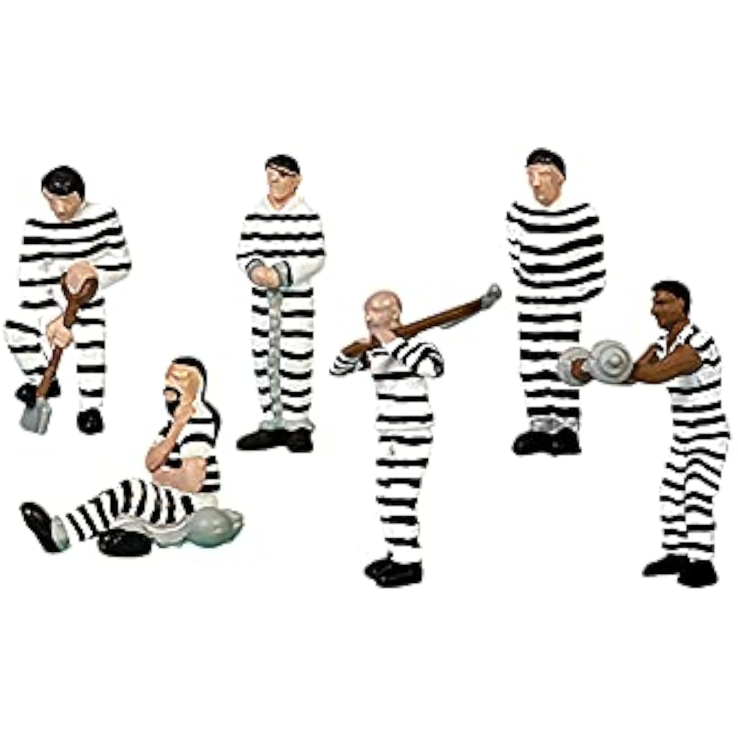 S&P WHISTLESTOP Lionel Electric O Gauge Model Train Figures, Striped Prisoners, Pack of 6 (1930260)
