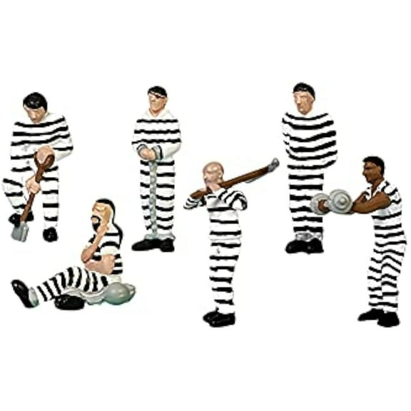 Lionel Electric O Gauge Model Train Figures, Striped Prisoners, Pack of 6 (1930260)