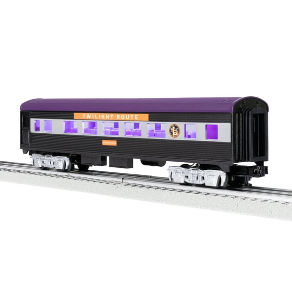 Lionel Halloween Streamlined 'Crescent Moon' O Gauge Passenger Car with Die-Cast Trucks and Interior Illumination