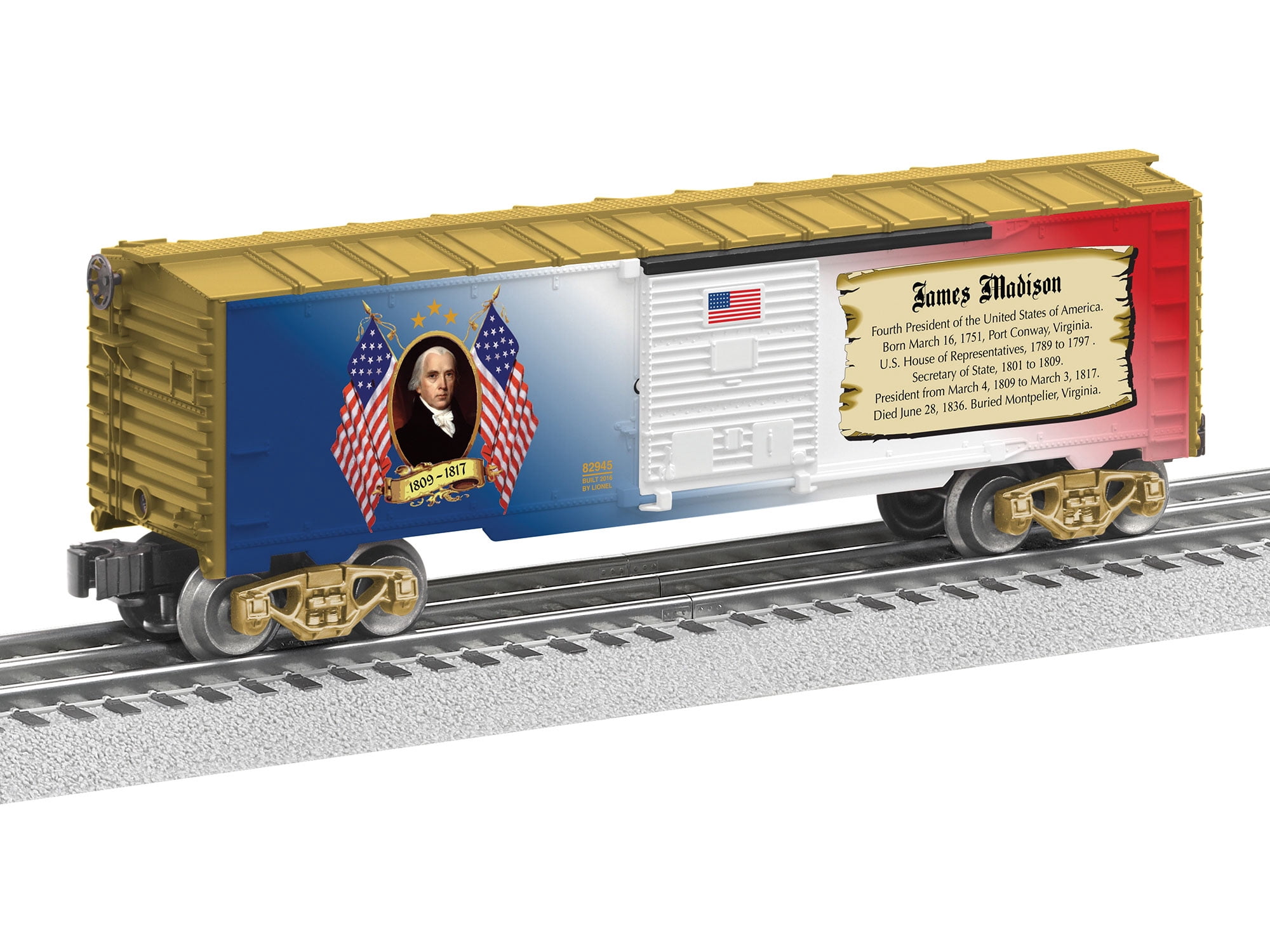 Lionel James Madison Presidential Series O Gauge Model Train Boxcar