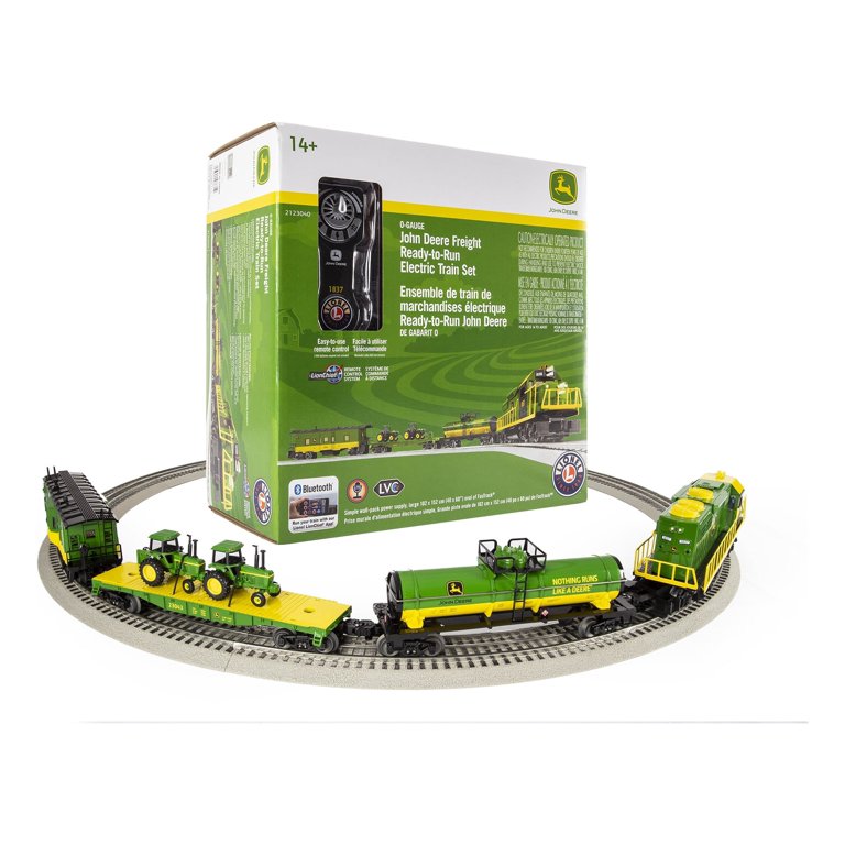 Lionel John Deere Freight Electric O Gauge Train Set with Remote