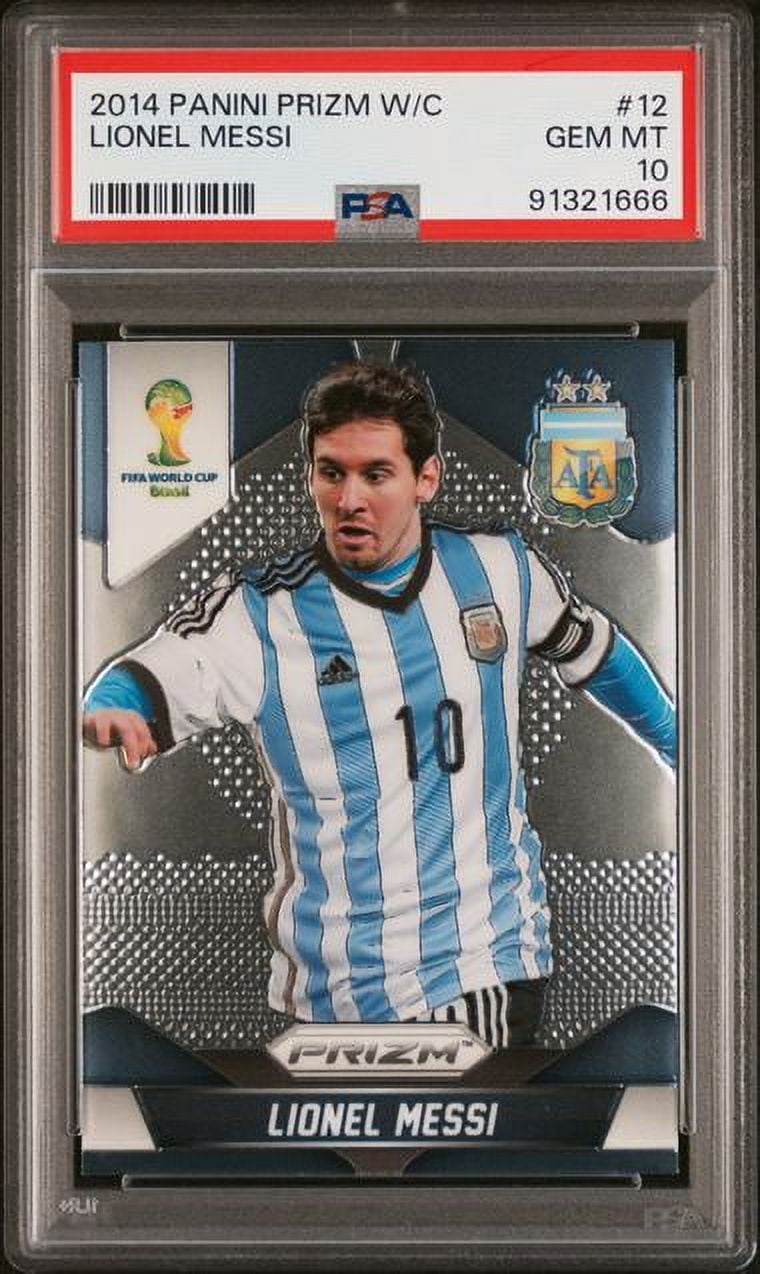 Lionel Messi 2014 Panini Prizm World Cup Soccer Card #12 Graded PSA 10