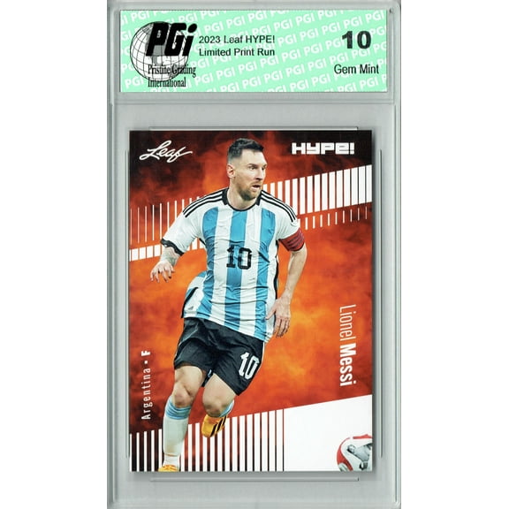 Lionel Messi 2023 Leaf HYPE! #130 Only 5000 Made! Rare Argentina Card PGI 10