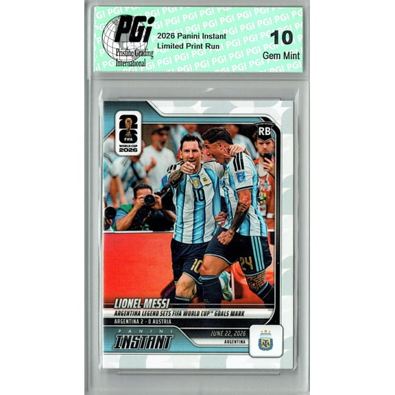Lionel Messi 2026 Panini Instant #88 Sets W.C. Goals Mark Rare Trading Card PGI 10