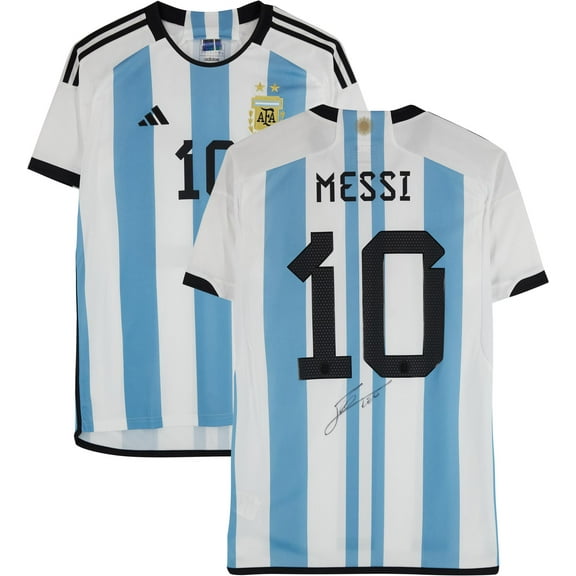 Lionel Messi Argentina National Team Autographed 2022-23 Home Jersey - Fanatics Authentic Certified