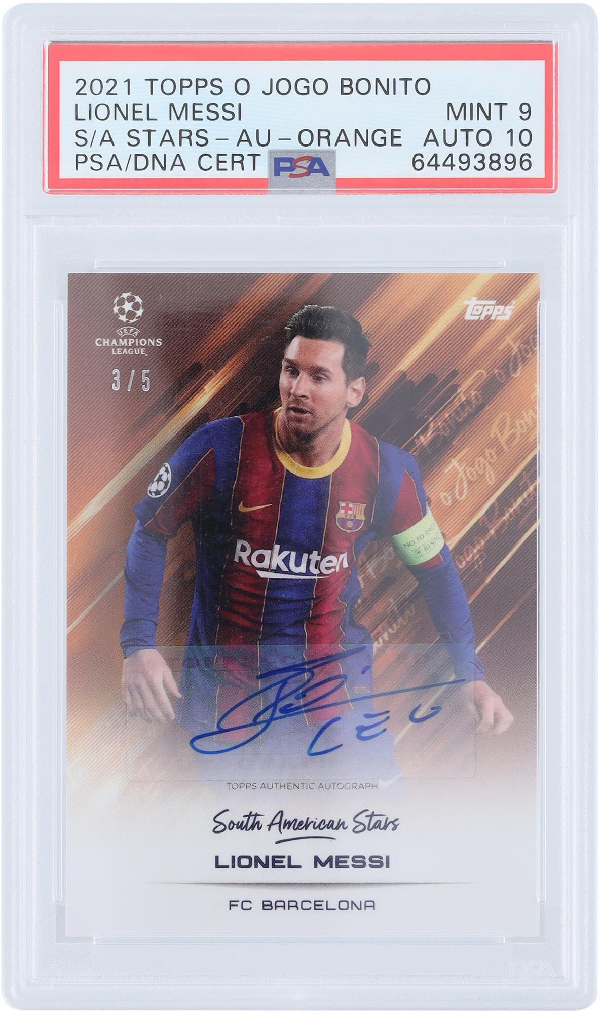 Lionel Messi FC Barcelona Autographed 2021 Topps O Jogo