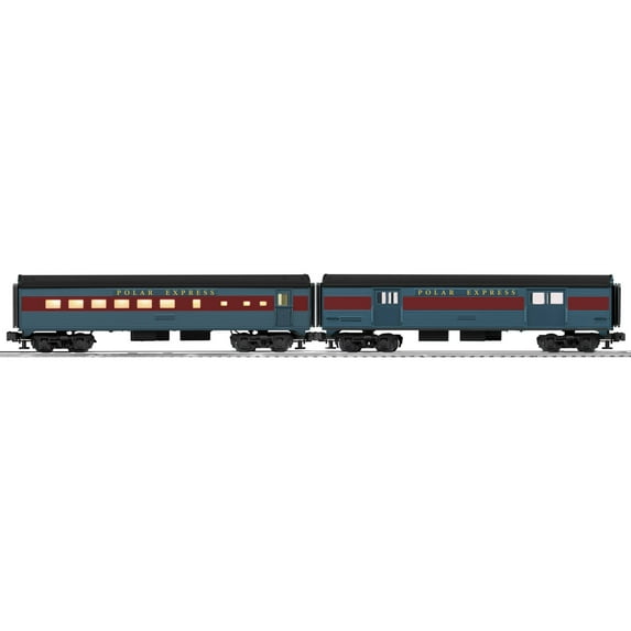 Lionel O Scale The Polar Express Steamliner Passenger Car Add-On (2 Pack) Model Train Rolling Stock