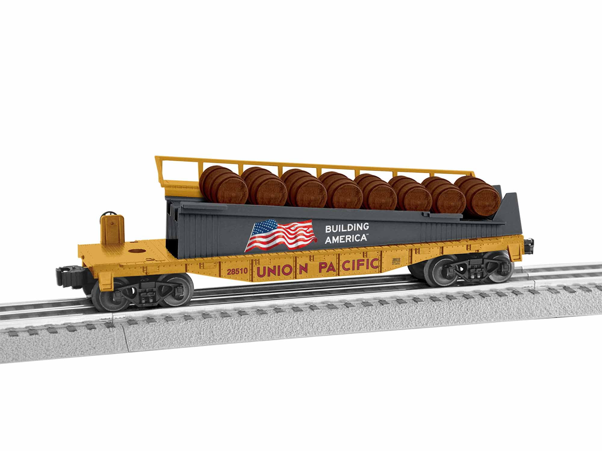 Lionel O Scale Union Pacific Barrel Ramp Train Car Electric Powered