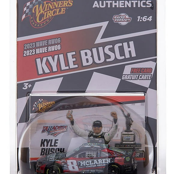 Lionel Racing NASCAR Authentics Kyle Busch No.8 McLaren Custom Grills Talladega Superspeedway Win with Trinket 1:64 Scale HT Die-cast Car