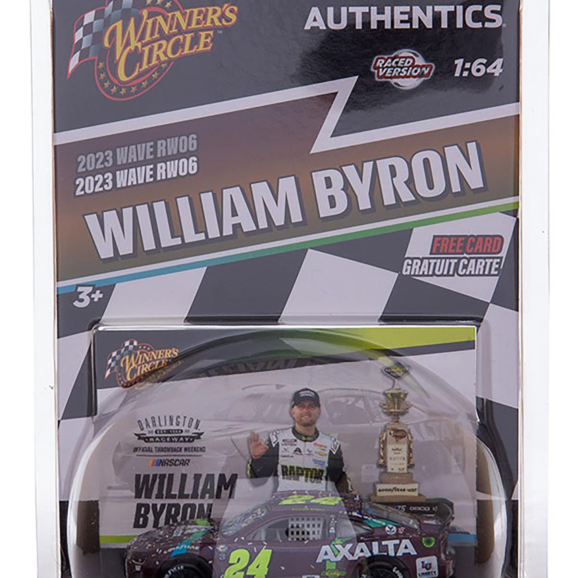 Lionel Racing NASCAR Authentics William Byron No. 24 Axalta Throwback Darlington Raceway Win with Trinket 1:64 Scale HT Die-cast Car