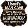 thumbnail image 1 of Lionel's Man Cave Rules Sign Shield Metal Gift 211110007317, 1 of 1