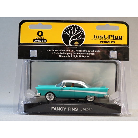 Lionell Woodland SCENICS JUST Plug Vehicles Fancy FINS CAR O Gauge