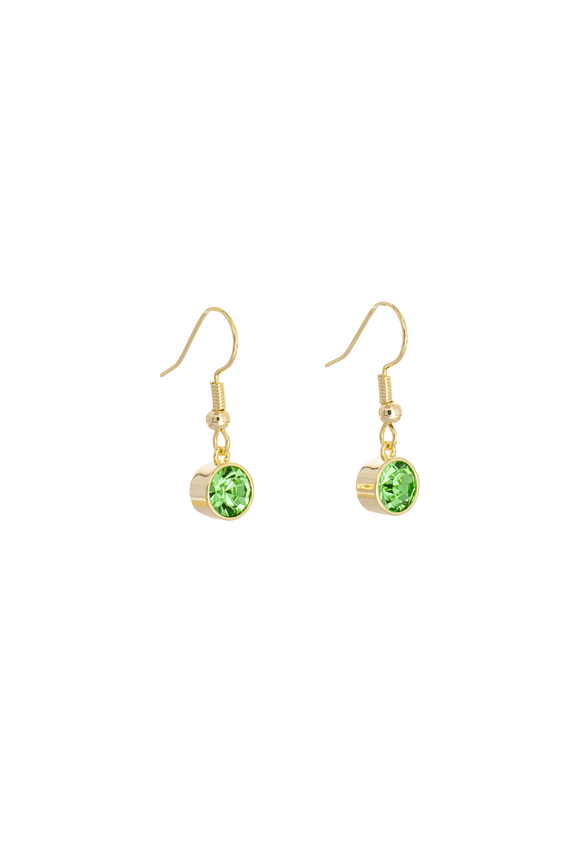 Jewelry August Birthstone Light Green Bohemian Crystal Peridot Drop Earrings, Gold