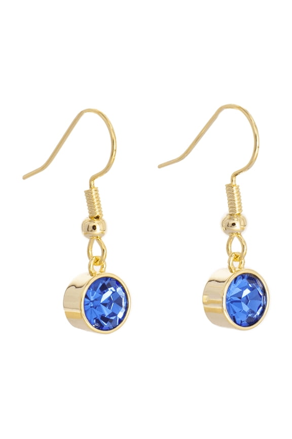 Jewelry September Birthstone Blue Bohemian Crystal Sapphire Drop Earrings, Gold