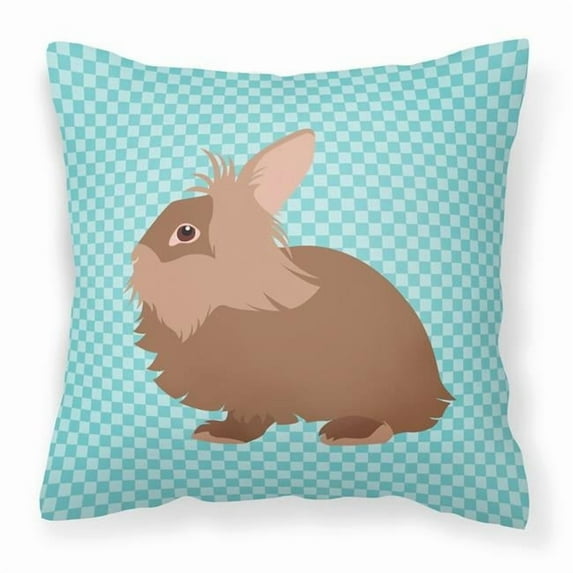 Lionhead Rabbit Blue Check Fabric Decorative Pillow