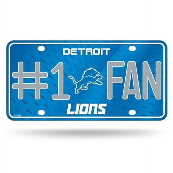 Lions #1 Fan Metal License Plate, Licensed by Rico