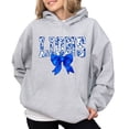 thumbnail image 1 of Lions Blue Floral Coquette Bow Hoodie for Women & Teens Trendy School Spirit Game Day Sweatshirt Gray Hoodie Medium, 1 of 8